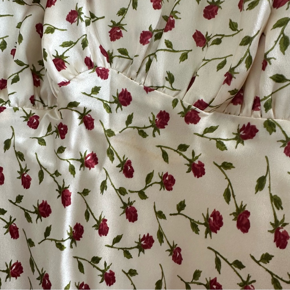 Reformation | Erdem 100% Silk Midi Dress in Nicola Floral Cream - Picture 10 of 10